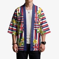 Hawaii Plumeria Lei Kimono Hawaiian Flag Motif LT9 - Polynesian Pride