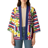 Hawaii Plumeria Lei Kimono Hawaiian Flag Motif LT9 - Polynesian Pride