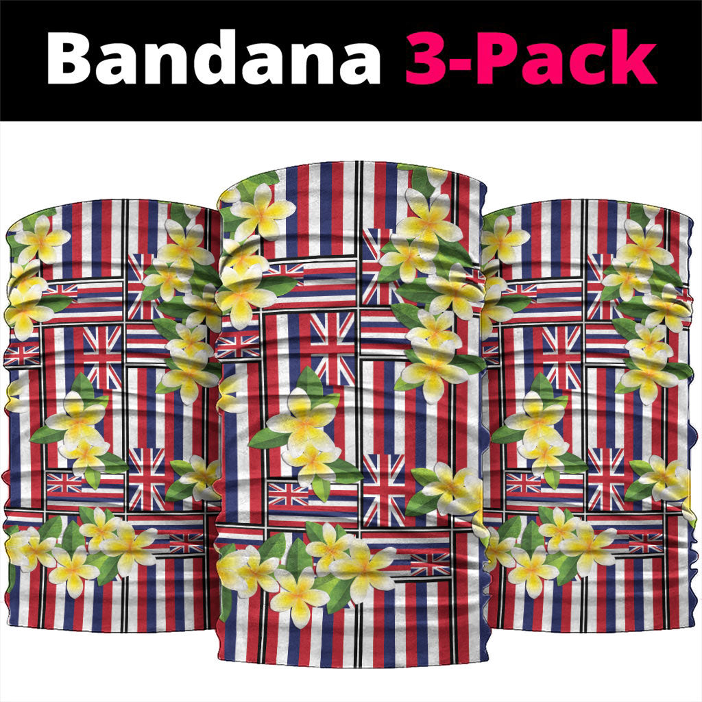 Hawaii Plumeria Lei Neck Gaiter Hawaiian Flag Motif LT9 package One Size: 25*50cm Red - Polynesian Pride