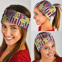 Hawaii Plumeria Lei Neck Gaiter Hawaiian Flag Motif LT9 - Polynesian Pride