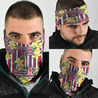 Hawaii Plumeria Lei Neck Gaiter Hawaiian Flag Motif LT9 - Polynesian Pride