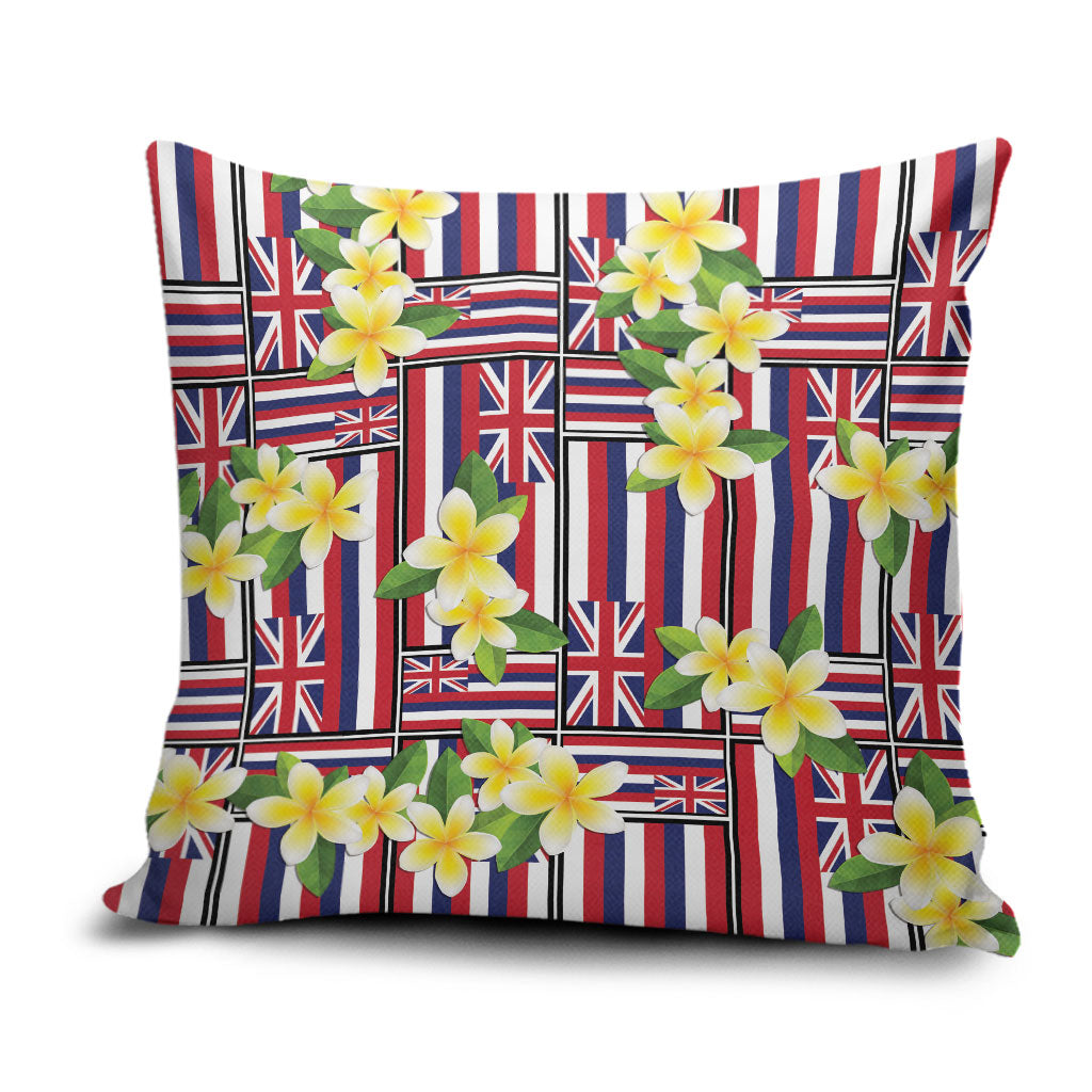Hawaii Plumeria Lei Pillow Cover Hawaiian Flag Motif LT9 Red - Polynesian Pride