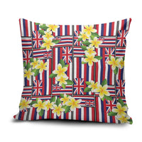 Hawaii Plumeria Lei Pillow Cover Hawaiian Flag Motif LT9 Red - Polynesian Pride