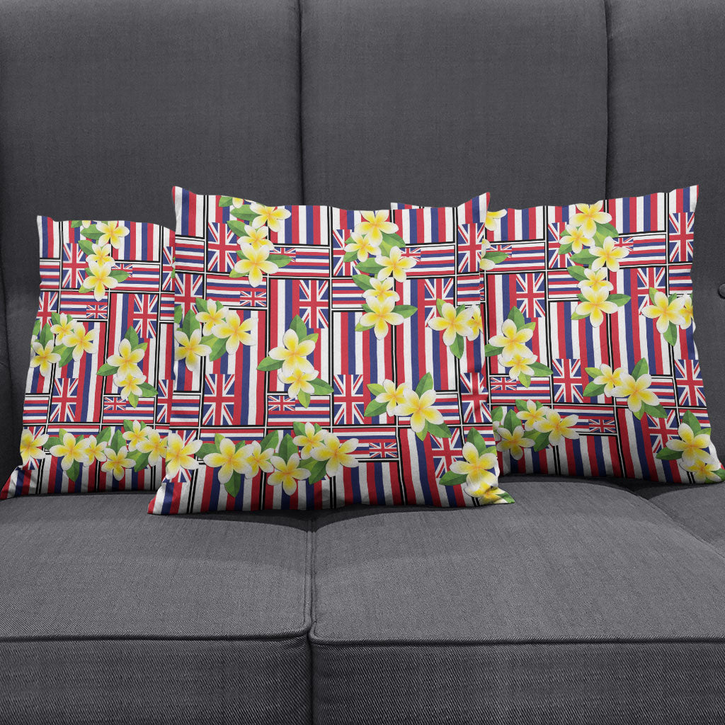 Hawaii Plumeria Lei Pillow Cover Hawaiian Flag Motif LT9 - Polynesian Pride