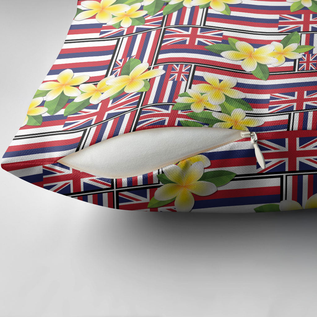 Hawaii Plumeria Lei Pillow Cover Hawaiian Flag Motif LT9 - Polynesian Pride