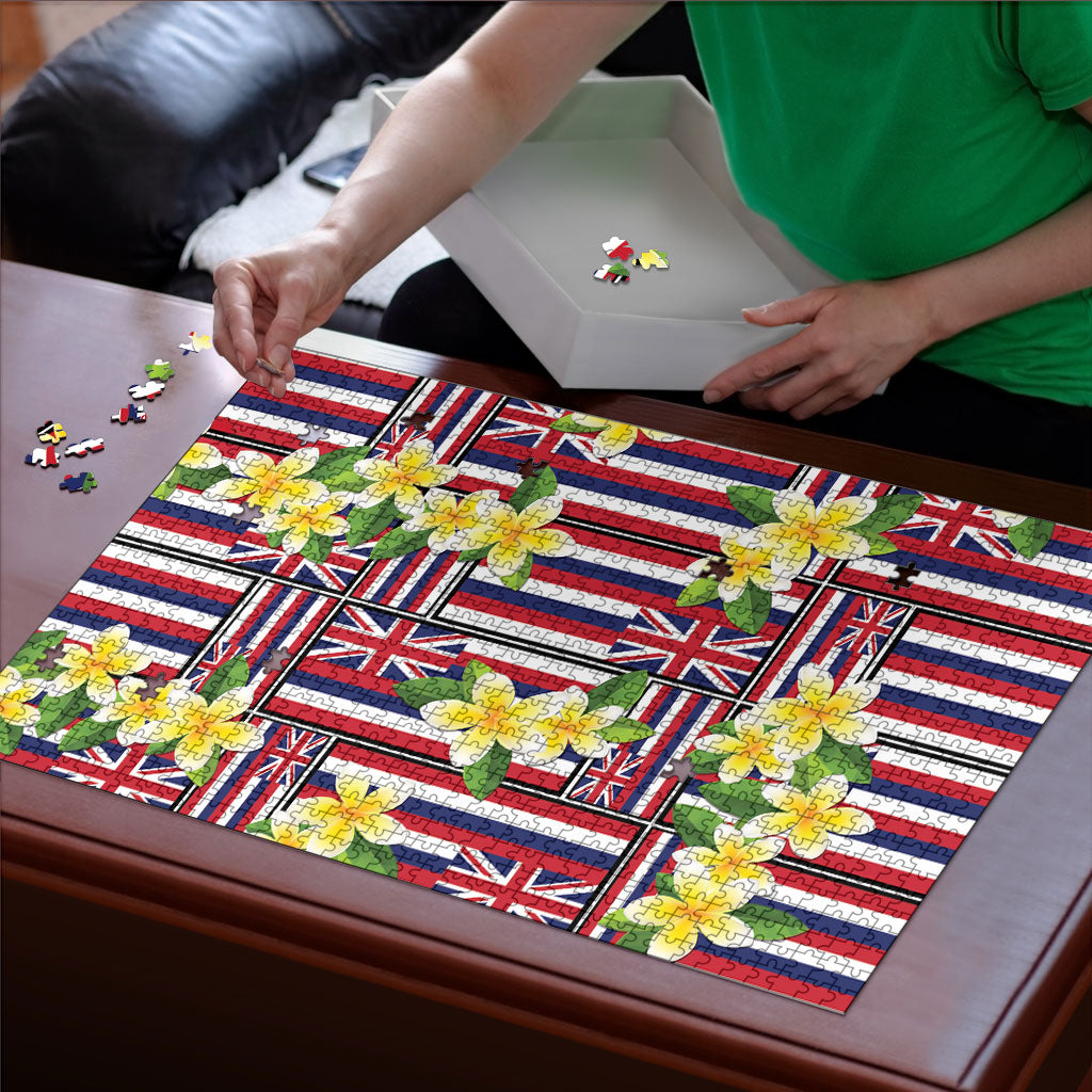 Hawaii Plumeria Lei Puzzle Hawaiian Flag Motif LT9 - Polynesian Pride
