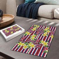 Hawaii Plumeria Lei Puzzle Hawaiian Flag Motif LT9 - Polynesian Pride