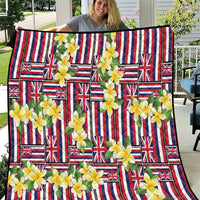 Hawaii Plumeria Lei Quilt Hawaiian Flag Motif LT9 Red - Polynesian Pride