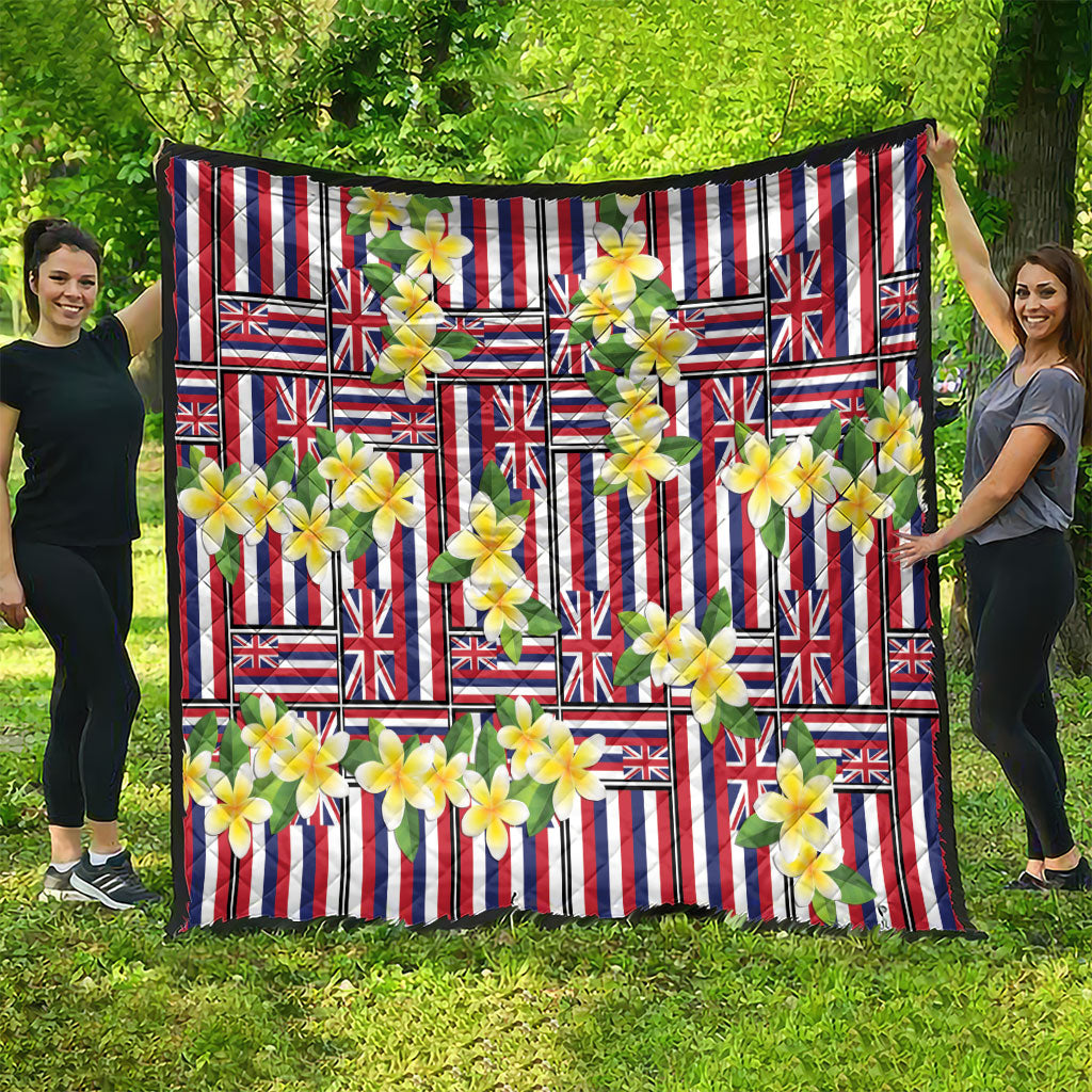 Hawaii Plumeria Lei Quilt Hawaiian Flag Motif LT9 - Polynesian Pride