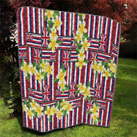 Hawaii Plumeria Lei Quilt Hawaiian Flag Motif LT9 - Polynesian Pride