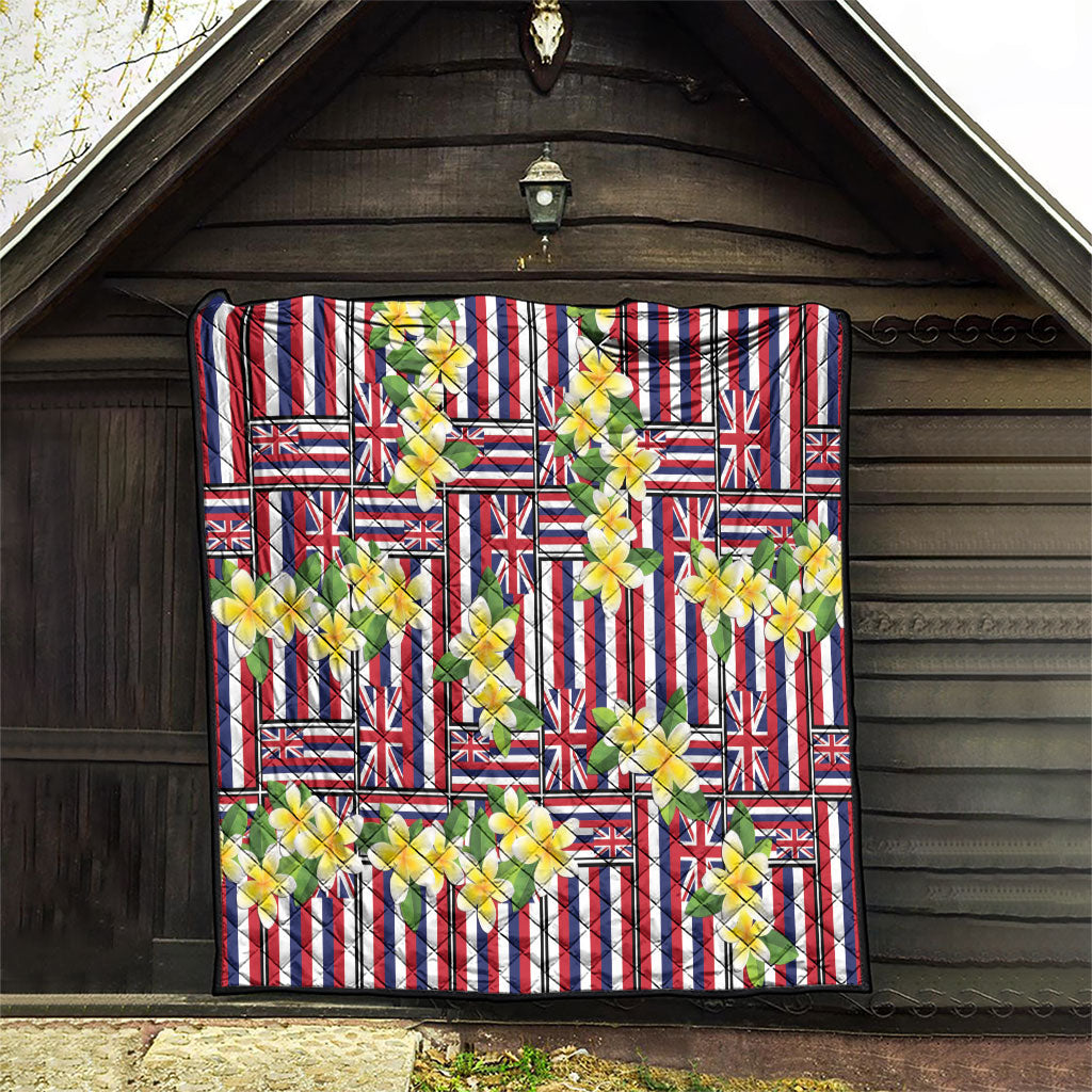 Hawaii Plumeria Lei Quilt Hawaiian Flag Motif LT9 - Polynesian Pride