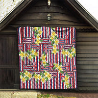 Hawaii Plumeria Lei Quilt Hawaiian Flag Motif LT9 - Polynesian Pride