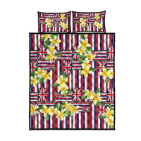 Hawaii Plumeria Lei Quilt Bed Set Hawaiian Flag Motif LT9 - Polynesian Pride
