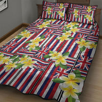 Hawaii Plumeria Lei Quilt Bed Set Hawaiian Flag Motif LT9 - Polynesian Pride