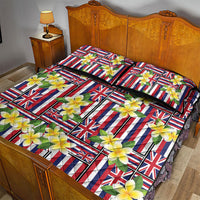 Hawaii Plumeria Lei Quilt Bed Set Hawaiian Flag Motif LT9 - Polynesian Pride