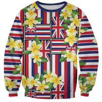 Hawaii Plumeria Lei Sweatshirt Hawaiian Flag Motif LT9 Unisex Red - Polynesian Pride