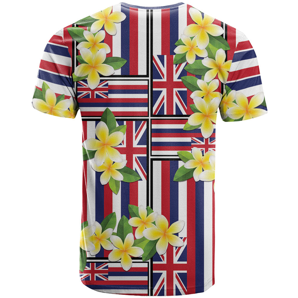 Hawaii Plumeria Lei T Shirt Hawaiian Flag Motif LT9 - Polynesian Pride