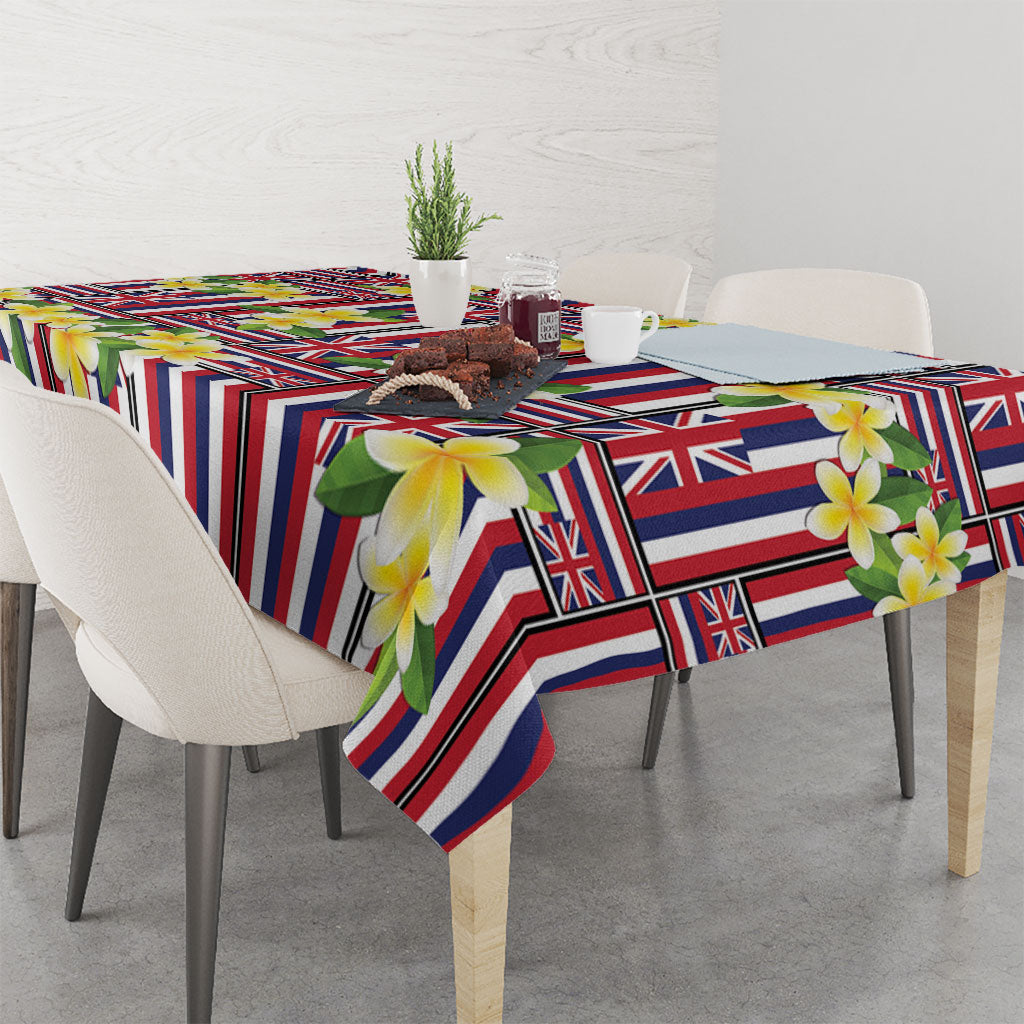 Hawaii Plumeria Lei Tablecloth Hawaiian Flag Motif LT9 - Polynesian Pride