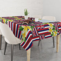 Hawaii Plumeria Lei Tablecloth Hawaiian Flag Motif LT9 - Polynesian Pride