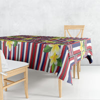 Hawaii Plumeria Lei Tablecloth Hawaiian Flag Motif LT9 - Polynesian Pride