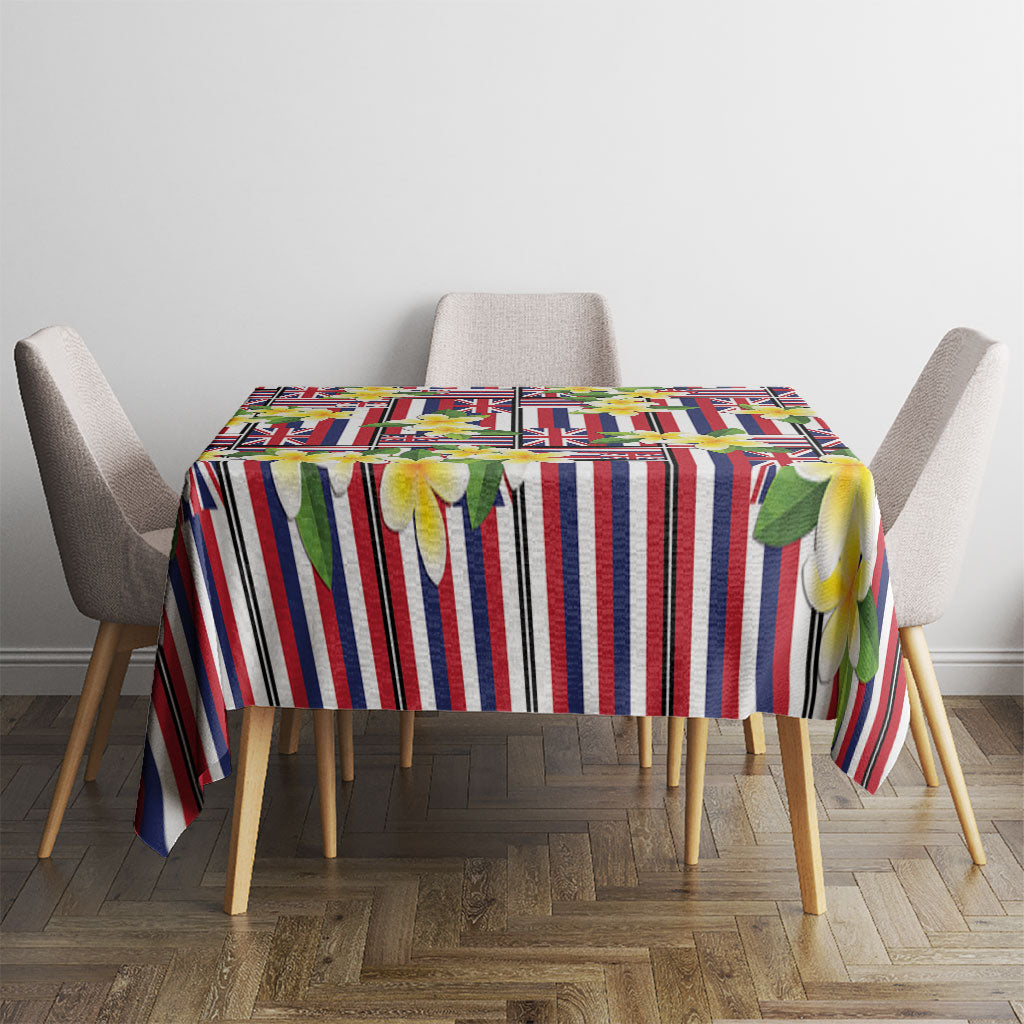 Hawaii Plumeria Lei Tablecloth Hawaiian Flag Motif LT9 - Polynesian Pride