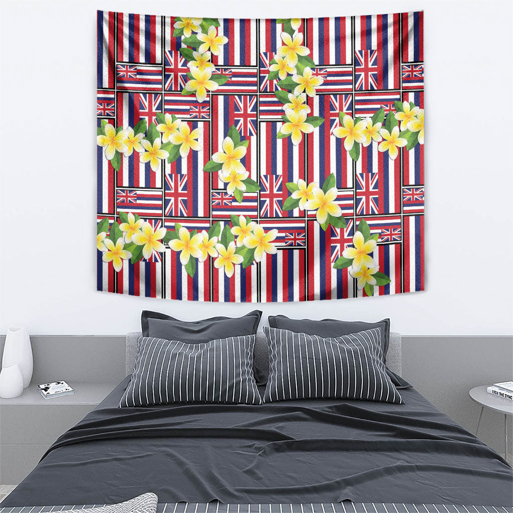Hawaii Plumeria Lei Tapestry Hawaiian Flag Motif LT9 - Polynesian Pride