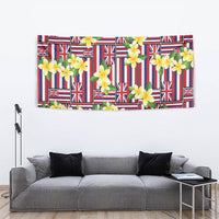 Hawaii Plumeria Lei Tapestry Hawaiian Flag Motif LT9 - Polynesian Pride
