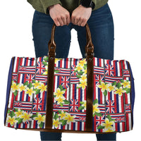 Hawaii Plumeria Lei Travel Bag Hawaiian Flag Motif LT9 Red - Polynesian Pride