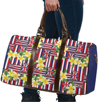 Hawaii Plumeria Lei Travel Bag Hawaiian Flag Motif LT9 - Polynesian Pride