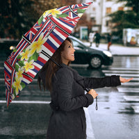 Hawaii Plumeria Lei Umbrella Hawaiian Flag Motif LT9 - Polynesian Pride