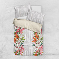 Hawaii Tropical Twist Lei Bedding Set Hawaiian Flag Motif LT9 US Twin 172cm x 218cm White - Polynesian Pride