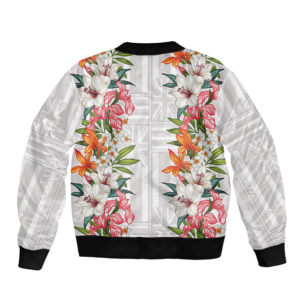 Hawaii Tropical Twist Lei Bomber Jacket Hawaiian Flag Motif LT9 - Polynesian Pride