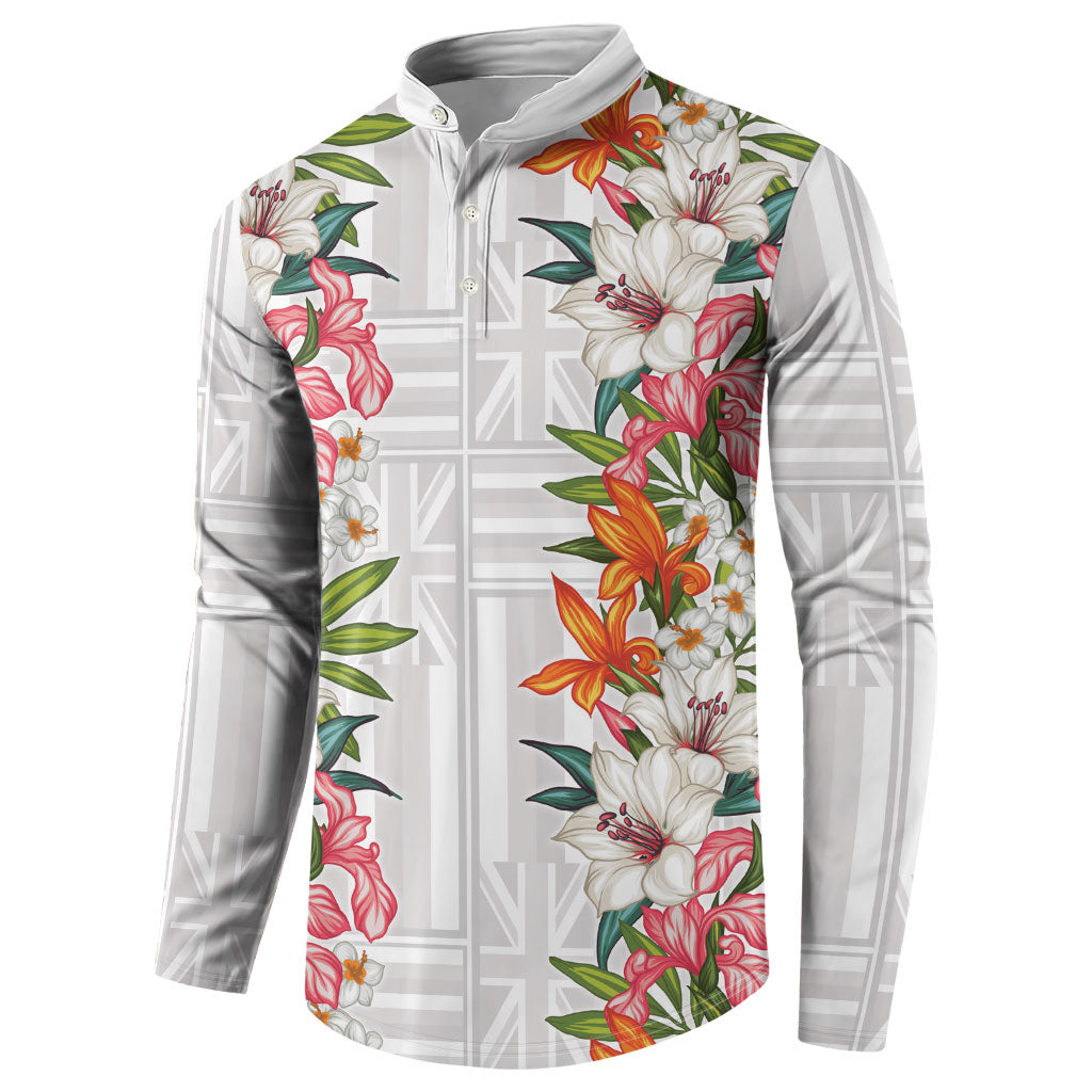 Hawaii Tropical Twist Lei Button Sweatshirt Hawaiian Flag Motif LT9 - Polynesian Pride