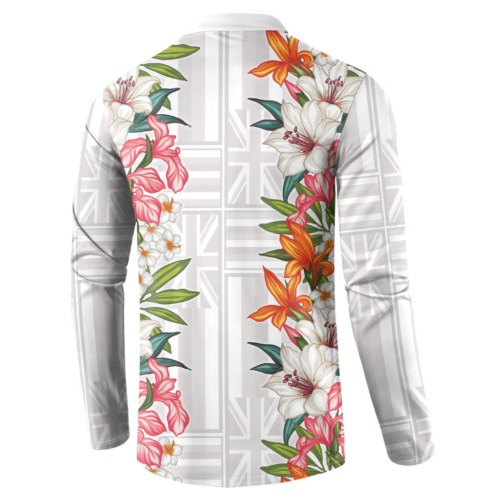 Hawaii Tropical Twist Lei Button Sweatshirt Hawaiian Flag Motif LT9 - Polynesian Pride