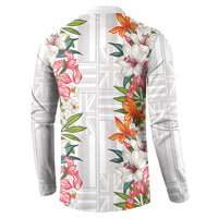 Hawaii Tropical Twist Lei Button Sweatshirt Hawaiian Flag Motif LT9 - Polynesian Pride