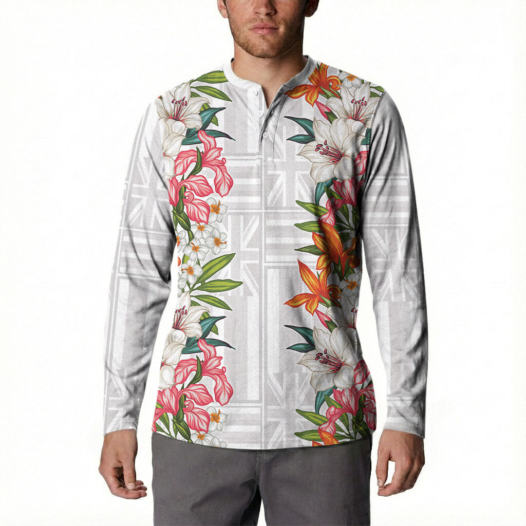 Hawaii Tropical Twist Lei Button Sweatshirt Hawaiian Flag Motif LT9 - Polynesian Pride