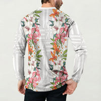 Hawaii Tropical Twist Lei Button Sweatshirt Hawaiian Flag Motif LT9 - Polynesian Pride
