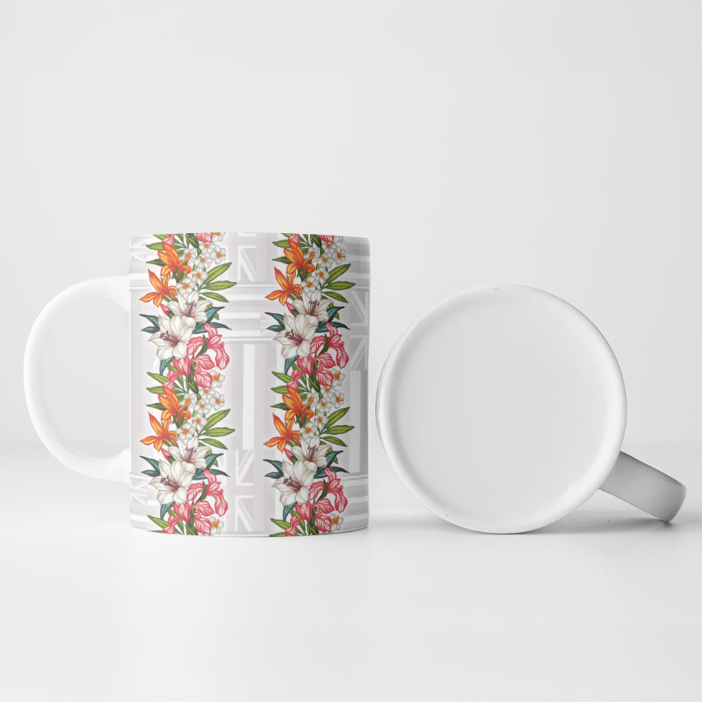 Hawaii Tropical Twist Lei Ceramic Mug Hawaiian Flag Motif LT9 - Polynesian Pride