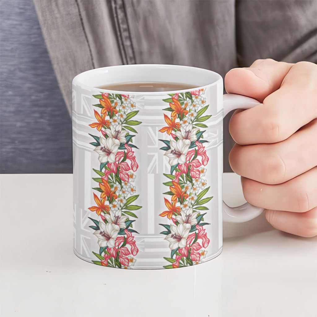 Hawaii Tropical Twist Lei Ceramic Mug Hawaiian Flag Motif LT9 - Polynesian Pride