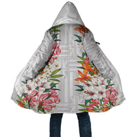 Hawaii Tropical Twist Lei Cloak Hawaiian Flag Motif LT9 Unisex White - Polynesian Pride