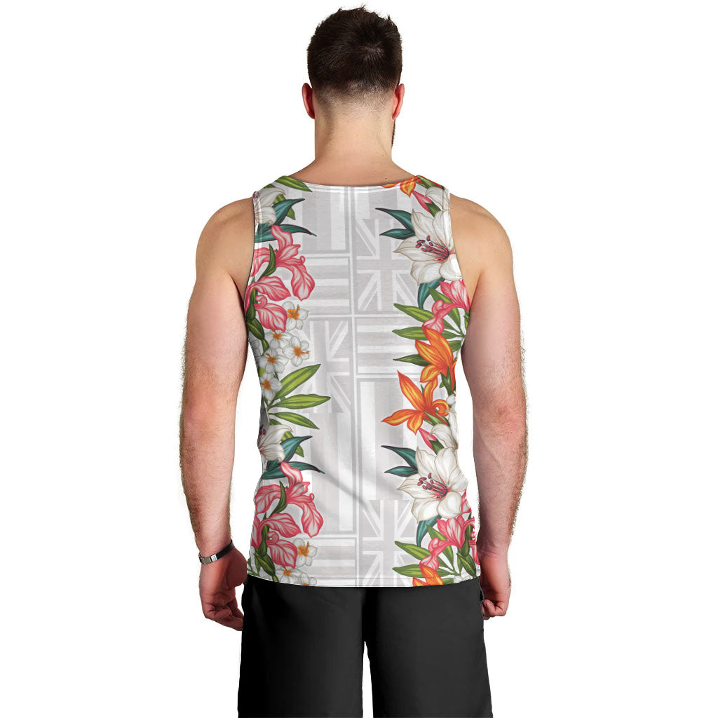 Hawaii Tropical Twist Lei Men Tank Top Hawaiian Flag Motif LT9 - Polynesian Pride