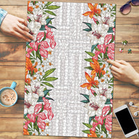 Hawaii Tropical Twist Lei Puzzle Hawaiian Flag Motif LT9 White - Polynesian Pride