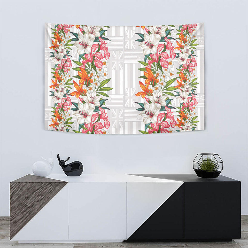 Hawaii Tropical Twist Lei Tapestry Hawaiian Flag Motif LT9 - Polynesian Pride