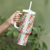 Hawaii Tropical Twist Lei Tumbler With Handle Hawaiian Flag Motif LT9 - Polynesian Pride