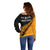 Australia Wallabies and Aotearoa Rugby Off Shoulder Sweater Kangaroo Black Fern Maori Gold Vibe LT9 - Polynesian Pride