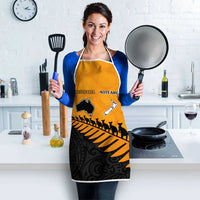 Australia New Zealand Rugby Apron Gold Aboriginal Wallabies and Maori Black Fern LT9 - Polynesian Pride