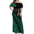 Australia Wallabies and Aotearoa Rugby Off Shoulder Maxi Dress Kangaroo Black Fern Maori Green Vibe LT9 Women Green - Polynesian Pride