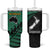 Australia New Zealand Rugby Tumbler With Handle Aboriginal Wallabies and Maori Black Fern Green Vibe