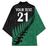 Australia New Zealand Rugby Custom Kimono Green Aboriginal Wallabies and Maori Black Fern LT9 - Polynesian Pride
