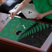 Australia New Zealand Rugby Puzzle Green Aboriginal Wallabies and Maori Black Fern LT9 - Polynesian Pride